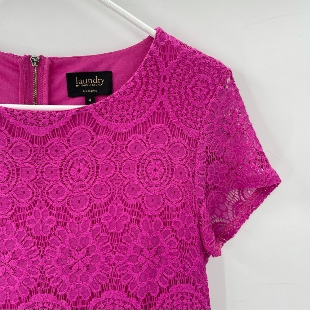 NWOT. Laundry by Shelli Segal Pink Lace Dress - Picture 6 of 12
